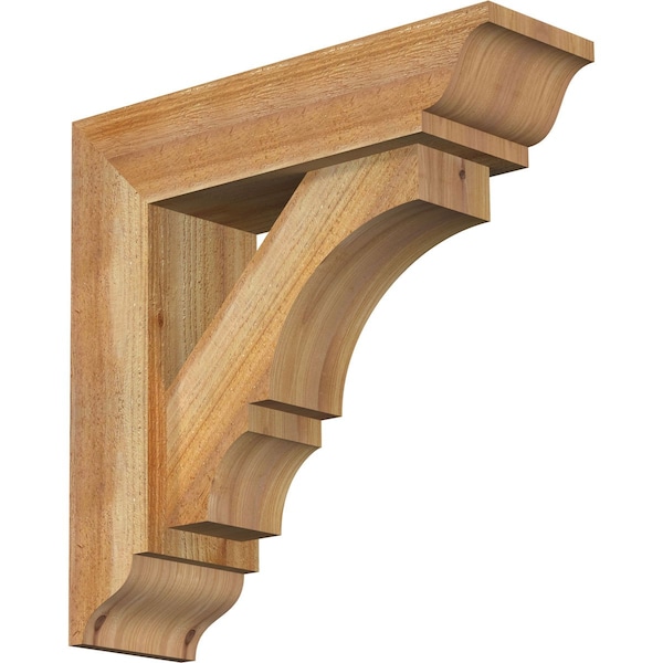 Ekena Millwork Balboa Traditional Rough Sawn Bracket w/ Offset Brace, Western Red Cedar, 6"W x 20"D x 20"H BKT0604X20X20BOA01RWR - main